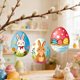 thumbnail image 4 of Decoraciones de Pascua para el Hogar 16Pcs Lindo Conejo de Pascua Huevo de Pascua Colgando Ornamento 2D Plato Ornamento Llavero Colgante Pequeño para el Coche Retrovisor Espejo O Mochila, 4 of 6