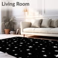 thumbnail image 2 of ODIKA 4'x6' Machine Washable Non-Slip Area Rug, Luxurious Starry Night Velvet Enchantment Tree High Traffic Rug with Pad, Black, 740040, 2 of 8