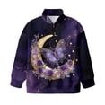 thumbnail image 4 of Chririnla Marble Butterfly Rose Purple Kids Oversize Tunic Tops Blouse Shirt Plus Size Half Zipper Sweatshirt Pullover Sweatshirts Long Sleeve Comfy Loose Size 5-6, 4 of 7