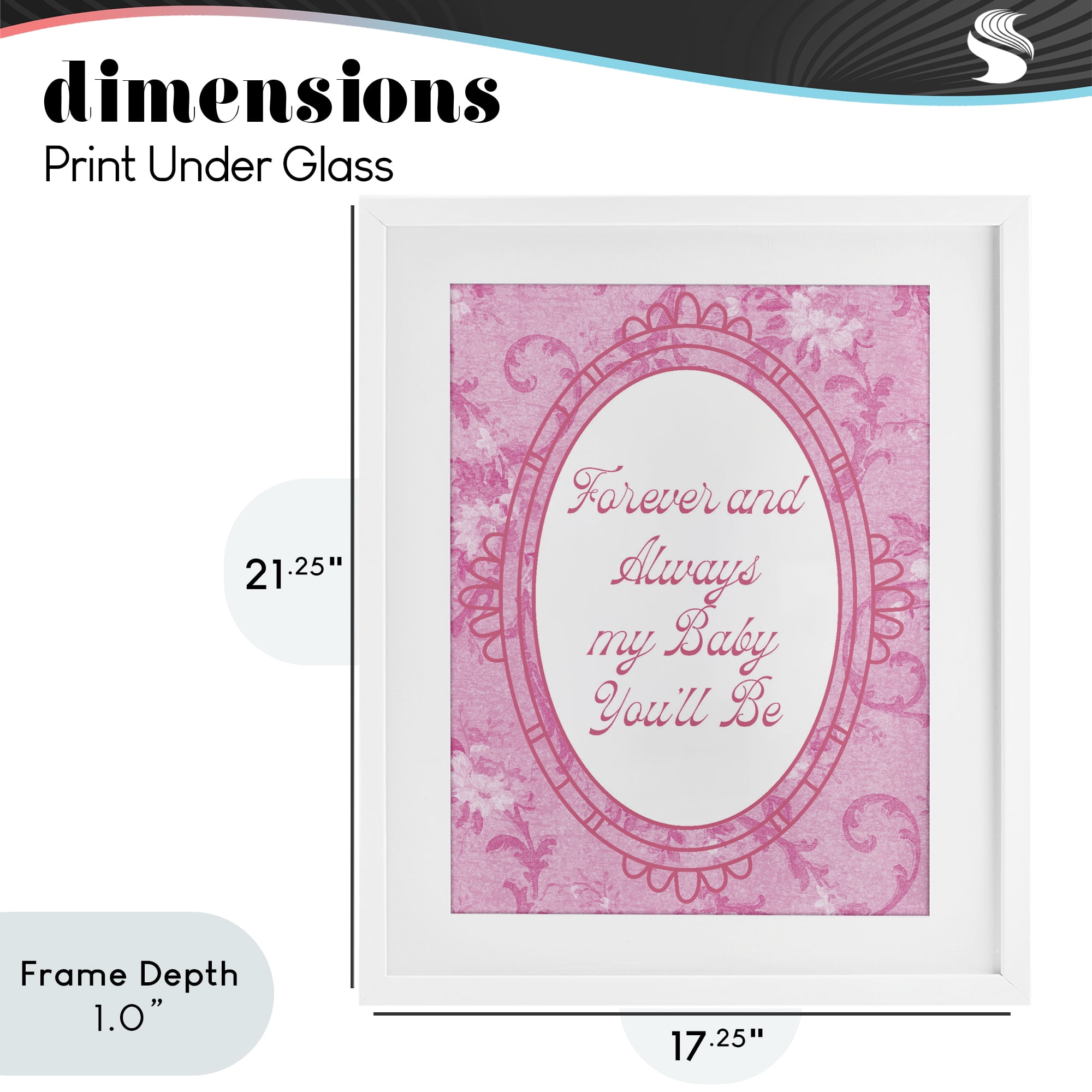 Stupell Industries Forever & Always My Baby White Framed Print Under Glass, design by Lil' Rue