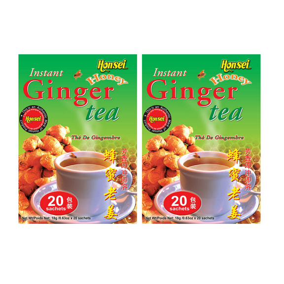 Honsei Instant Ginger Honey Original Flavor 20 Sachets Per Box - 2 Box