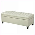 thumbnail image 3 of Storage Ottoman with Spacious Hidden Storage & Soft PU Upholstery Juliana | Ivory | PU, 3 of 12