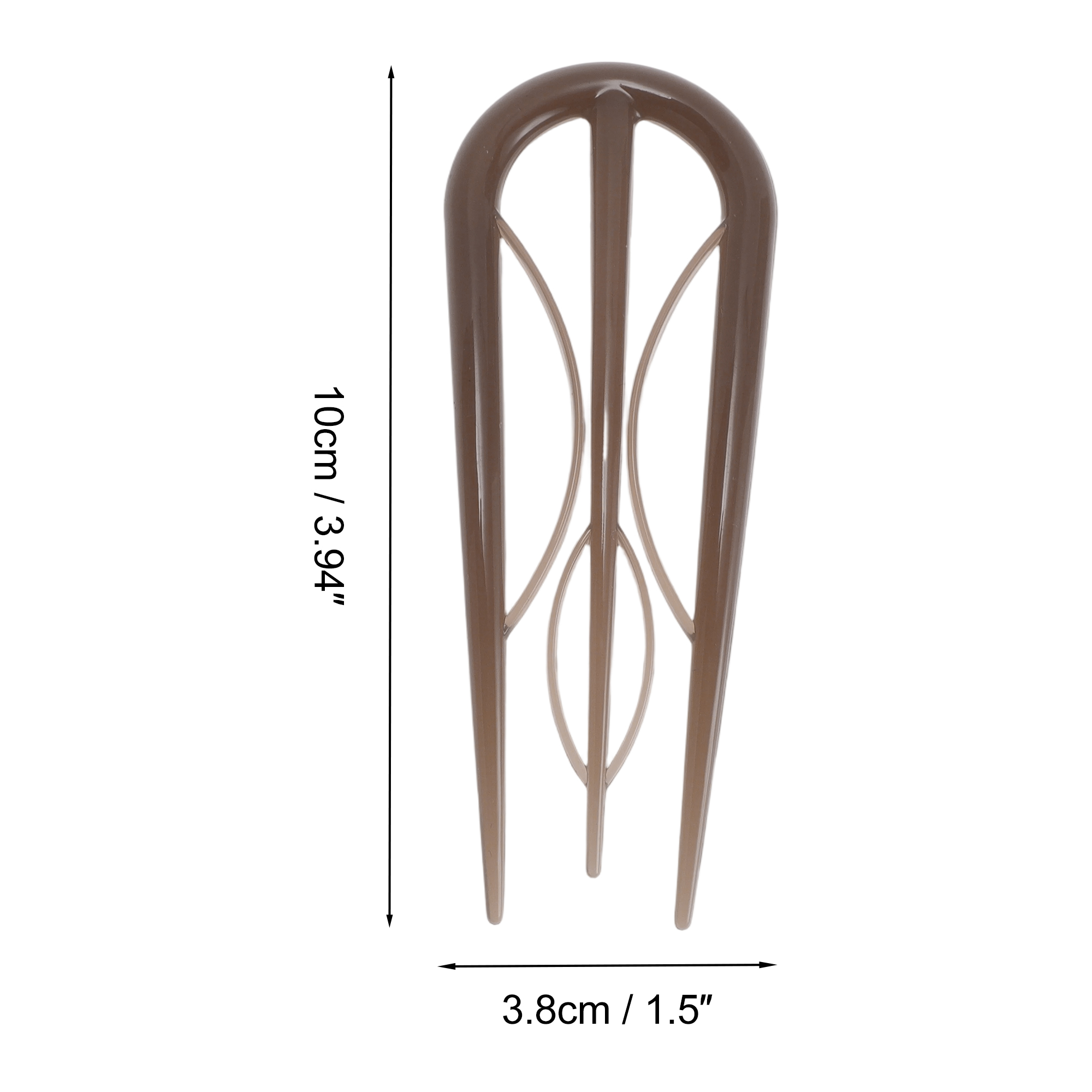Unique Bargains U-shaped Hair Pin 3.94"x1.50" 1 Pc Glossy Dark Brown