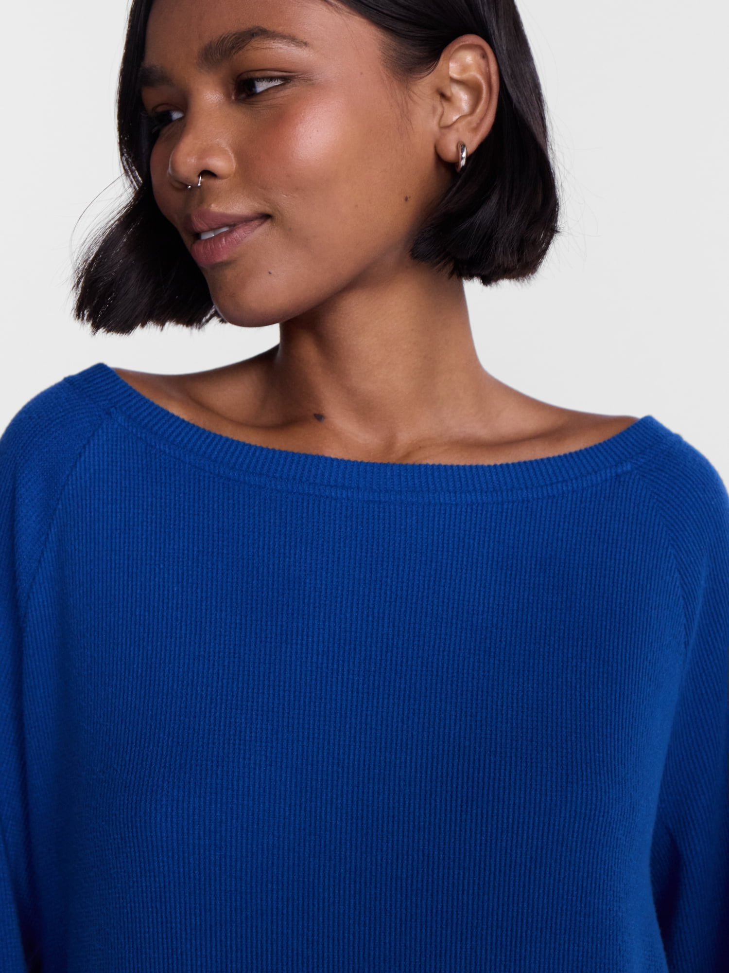 No Boundaries Waffle Knit Sleep Top, Women’s and Women’s Plus XS-2X