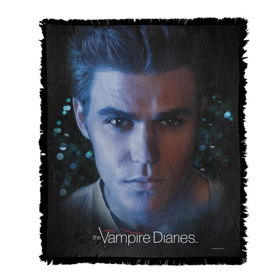 Vampire Diaries Blanket, 50'x60' Stefan Eyes Woven Tapestry Cotton Blend Fringed Throw