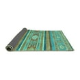 thumbnail image 2 of Ahgly Company Indoor Square Abstract Turquoise Blue Modern Area Rugs, 7' Square, 2 of 4