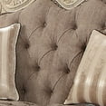 thumbnail image 4 of Scrolled Crown Top Fabric Loveseat with Cabriole Legs Gray and White, 4 of 5