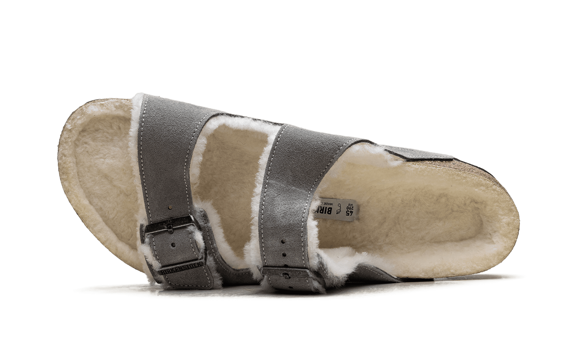 BIRKENSTOCK MENS Arizona Shearling "Stone Coin - Wide Fit" 1017402 Stone Coin 1017402 Stone Coin from Stadium Goods