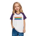 thumbnail image 7 of hengsof Girls Colorful Printed Raglan Short Sleeve T-Shirt Fashionable Graphic Casual Crew Neck Top Soft Comfortable Shirt, 7 of 7