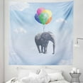 thumbnail image 1 of Animal Tapestry, Attached to Colorful Baloons in Sky Geometric Paper Effect Polygonal Art, Fabric Wall Hanging Decor for Bedroom Living Room Dorm, 5 Sizes, Multicolor, by Ambesonne, 1 of 1