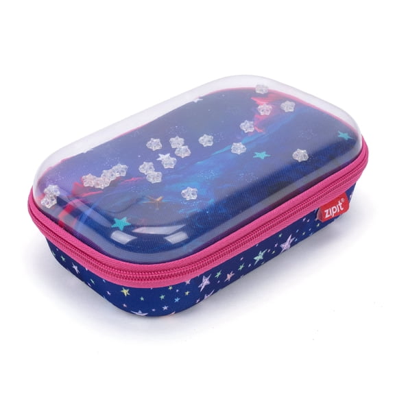 ZIPIT Clear Top Pencil Box for Girls | Starts Pencil Case for School | Large Capacity Pencil Pouch