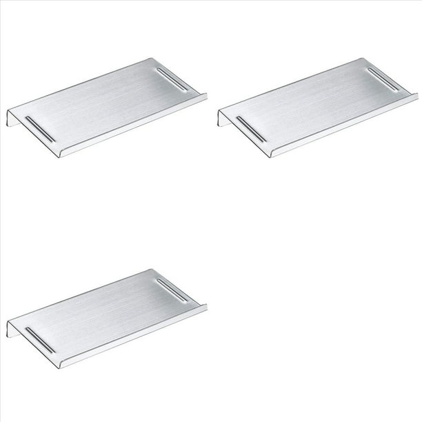 3X Soporte de Teléfono Pequeño de Inodoro de Baño de Acero Inoxidable de Montaje en Pared Estante del Teléfono, Estilo Antideslizante y Acabado Cepillado Plateado