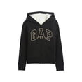 thumbnail image 1 of Buzo GAP Niñas Logo Sherpa con Cierre Completo Negro Verdadero XL, 1 of 2