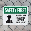 thumbnail image 5 of (2 Pack) Bump Caps Required Beyond This Point With Symbol OSHA Safety First Sign 24 Inch X 18 Inch Indoor / Outdoor Rust-Free Aluminum Metal Signs for Workplace, Workshop, and, 5 of 8
