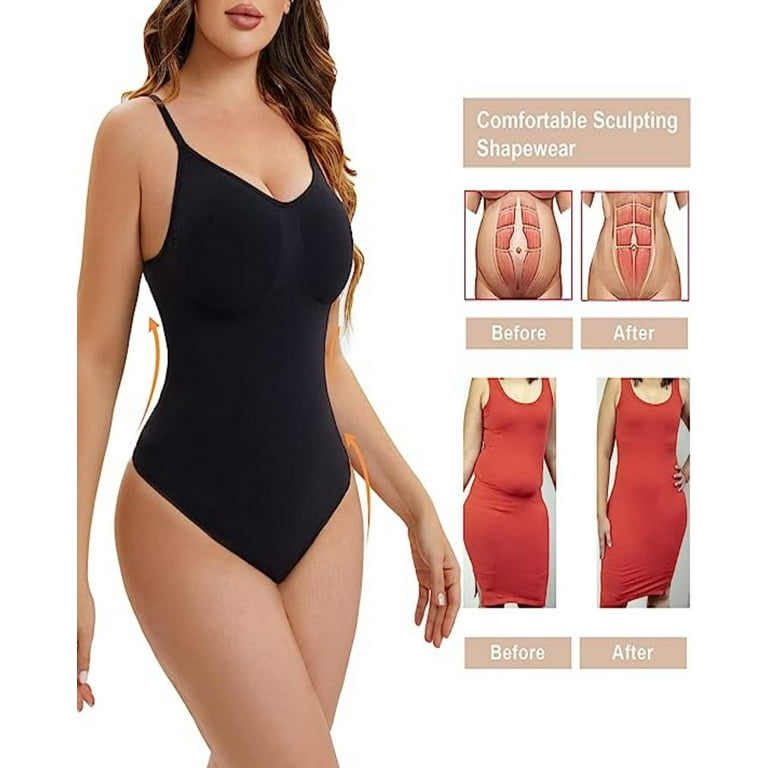 Women's Tummy Control Shapewear Seamless Sculpting Body Shaper Thong Tank  Top Large open back Low Back Bodysuit for 