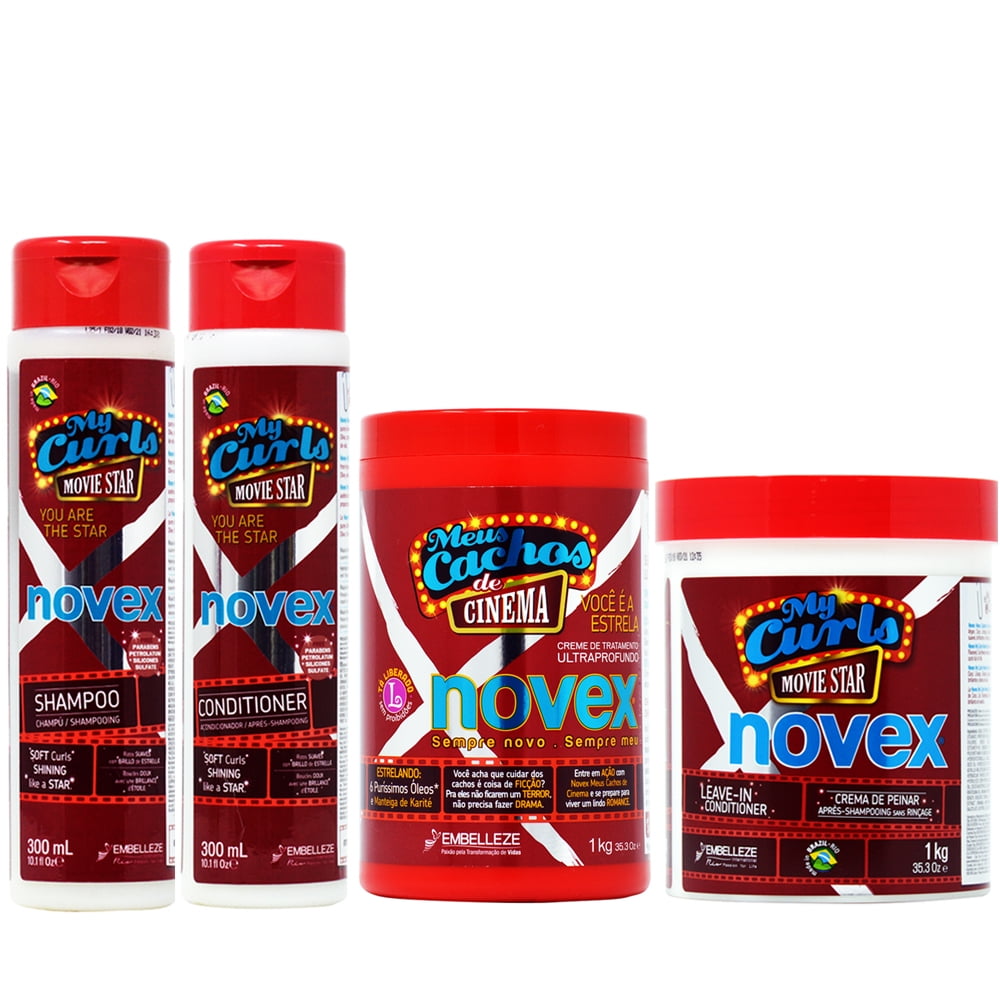 Novex My Curls Movie Star Shampoo + Conditioner 10.1oz + Leave in