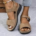 thumbnail image 2 of Platform Wedge Sandals for Women 2025 Comfortable Leather Open Toe Orthopedic Walking Work Summer Shoes, 2 of 7