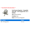 thumbnail image 2 of Fuel Pressure Regulator - Compatible with 1989 - 1991 Peugeot 405 1.9L 4-Cylinder 1990, 2 of 2