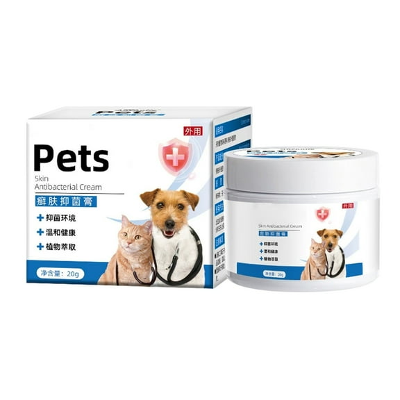 Pet Antibacterial Cream for Dogs & Cats Skin Care Ointment for Wounds, Infections, Cuts & Itch Relief 20g