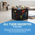 thumbnail image 3 of MIRAMAR Milk Crate, Stackable Plastic Storage Bin with Handles, 16 Qt, Black, 2 Pack, 3 of 7