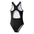 thumbnail image 6 of JAJAHO One Piece Swimsuit For Girls Racerback Athletic Training Solid Color Bathing Suit Full Coverage Swimwear For Kids 3-14 Years, 6 of 7