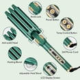 thumbnail image 3 of LMHF Curling Iron Set, 5 in 1 Curling Wand with 4 Interchangeable Ceramic Barrels and 1 Straight Hair Brush, 30S Instant Heat Up, LCD Temp Adjustment, Dual Voltage, Includes Heat Resistant G, 3 of 5