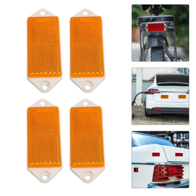 Rectangular Reflectors Screw On Plastic Enhance Traffic Safety Posts Reflectors Trailer Truck Motorcycle Fence Gate