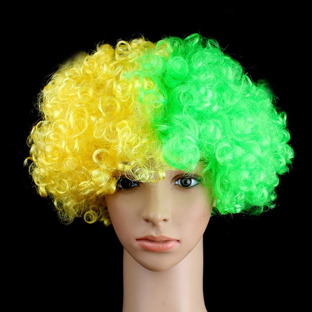 Peluca color bandera para aficionados al deporte y carnaval, gorra cómoda, tocado reutilizable para el traje de festival