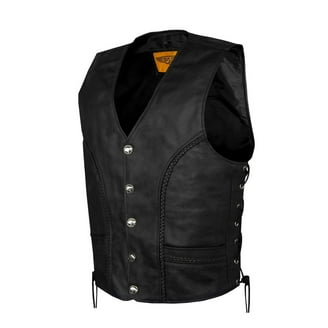 APEXFWDT Mens Motorcycle Faux Leather Vests Classic Black Riding APEXFWDT Mens Motorcycle Faux Leather Vests Classic Black Riding