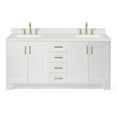 thumbnail image 2 of ARIEL Taylor 72 inch Double Rectangle Sink Bathroom Vanity with Carrara White Quartz Countertop 1.5 Edge in White, 2 of 7