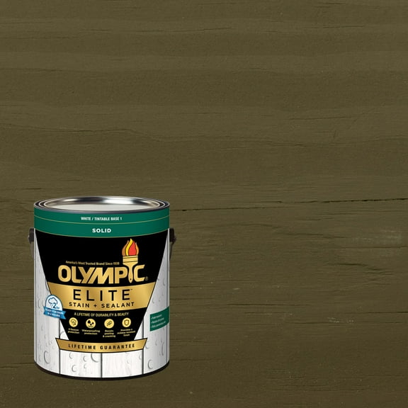 Olympic Elite 1 Gallon SC-1008 Bayberry Solid Advanced Exterior Stain and Sealer in One