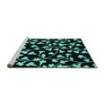 thumbnail image 2 of Ahgly Company Machine Washable Indoor Round Oriental Turquoise Blue Industrial Area Rugs, 6' Round, 2 of 4