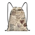 thumbnail image 1 of Fotbe Abstract Coffee Pattern With Letters Bolsa Mochila con Cordón Estampada, Bolsa de Gimnasio Deportiva, Bolsa Cinch, Bolsa con Cordón para Hombres y Mujeres-Small, 1 of 6