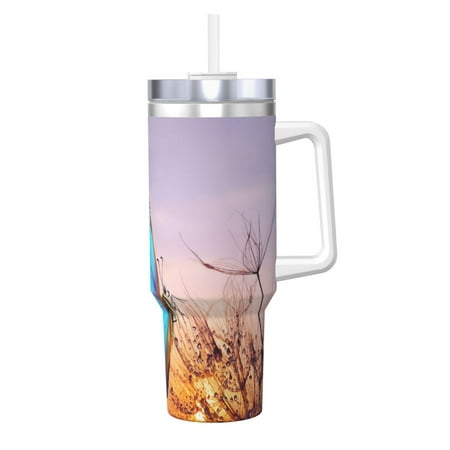 

Ocsxa Morpho butterfly and dandelion Print 40oz Stainless Steel Vacuum Insulated Tumbler Car Cup Coffee Mug with Spillproof Lid Keep Your Drink Hot or Cold on the Go