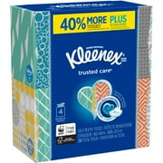 Kleenex Trusted Care Tissues - 2 Ply - 8.20" X 8.40" - White - Soft, Strong, Absorbent, Durable, Pre-moistened - For Home, Office, School - 70 Per Box - 12 / Carton