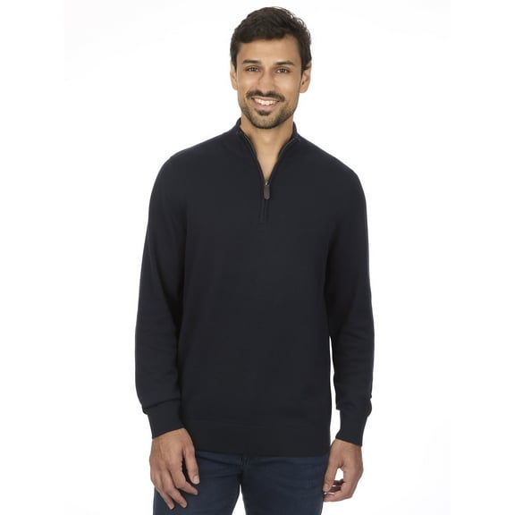 George Men's and Big Men's Jersey Quarter Zip Sweater