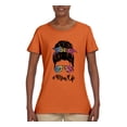 thumbnail image 3 of Mom Life Messy Hair Bun | Tie Dye Leopard Print Bandana | Funny Mother's Day Mother's Day Womens T-Shirt, Orange, S, 3 of 5