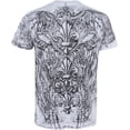 thumbnail image 2 of Sakkas Vines and Fleur De Lis Metallic Silver Embossed Cotton Mens T-Shirt - White - Large, 2 of 2
