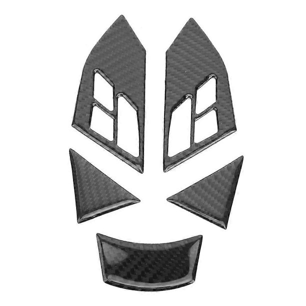 5pcs Carbon Fiber Steering Wheel Button Trim Cover Stickers Fit for 5 Series E60 2004-2010