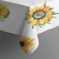 thumbnail image 3 of White Green Leaf Sunflower Pattern Rectangle Tablecloth 60"x84",Waterproof Polyester Rectangle Table Cloth, Wipeable Spillproof Polyester Tablecloth for Dining, Camping, Indoor and Outdoor, 3 of 5