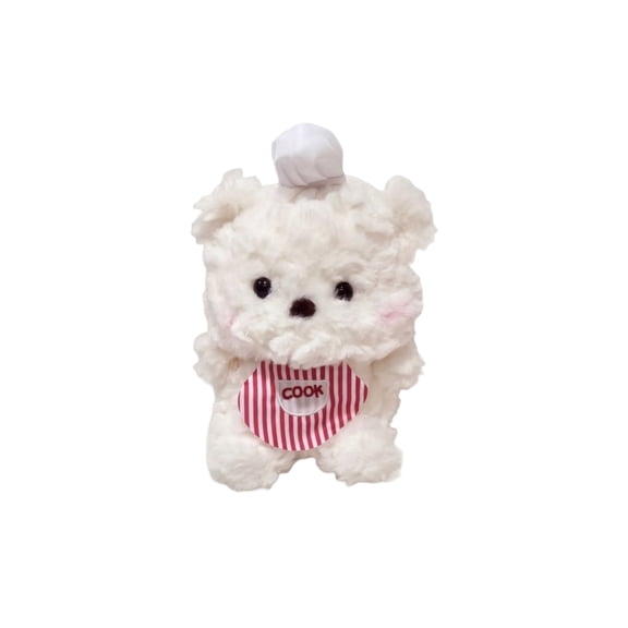 White Bichon Frise Dog Plush Toy,9.5 Inch Soft Fluffy Kawaii Puppy Stuffed Animal with Pink Belly, Cute Cuddly Dog Pillow for Girls Kids Teens, Perfect Birthday Graduation Keepsake Gift