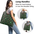 thumbnail image 2 of 5 Pack Foldable Shopping Bag,Dark Green Christmas Tree and Star Pattern Reusable Grocery Bags with Pockets,Large Reusable Tote Bags with Handles Waterproof & Lightweight, 2 of 6