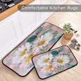 thumbnail image 6 of Kitchen Rug Set 2 Pieces Non Slip Kitchen Mat for Kitchen Home Floor Sink 47"x19"+27"x19" Three Large White Daisies, 6 of 7