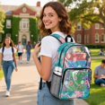 thumbnail image 3 of ZIATUBLES Clear Backpack Heavy Duty 17 Inch, Fabric & PVC Transparent Bag with Front & Side Pockets, See Through Backpack for School Work Security Travel, 3 of 7