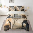 thumbnail image 2 of Homewish Teens Giraffe Lion Elephants Twin Bedding Sets 7-Piece,African Savanna Animal Bedding Comforter Set Microfiber,Wildlife Lover Breathable Sheet Sets,Breathable Home Decor,Reversible, 2 of 8