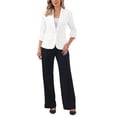 thumbnail image 2 of INSPIRE CHIC Shawl Lapel Blazer for Women 3/4 Sleeves Pocket Single Button Work Suit XL White, 2 of 6