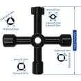thumbnail image 3 of 4-Way Multi-Functional Utility Key, 4 in 1 Universal Cross Key Stainless Steel Triangle Square Key for Water Gas Meter Valve Elevator Cabinet, 3 of 5