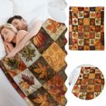 thumbnail image 2 of Manta de otoño Manta de hojas otoñales Manta suave y cálida Hojas otoñales Mantas de Acción de Gracias para salón Sofá Cama Dormitorio 50 x 60 pulgadas Naranja, 2 of 8