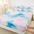 thumbnail image 3 of Homewish Modern Fluid Art Bed Sheets,Abstract Splatter Ink King Sheets,Blue Pink Sheet Set For Men Women,Ultra Soft Home Decor,4 Pieces, 3 of 7