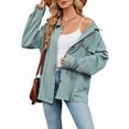 thumbnail image 1 of Blusas Informales de Larga Extragrandes con Botones y Cuello Halter para Mujer Verde XL, 1 of 9